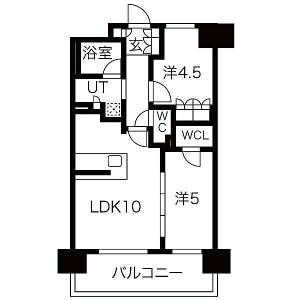 SK　RESIDENCE ｜大阪府大阪市中央区瓦屋町2丁目(賃貸マンション2LDK・2階・46.35㎡)の写真 その2