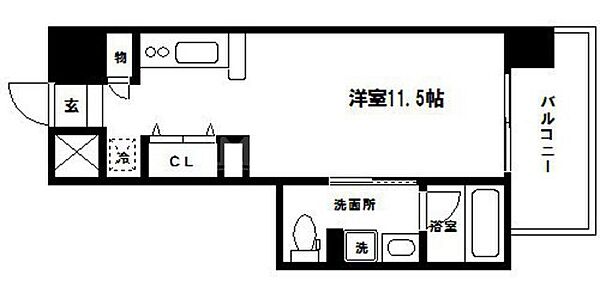 グランマーレ天満橋 301｜大阪府大阪市中央区石町1丁目(賃貸マンション1R・3階・30.02㎡)の写真 その2