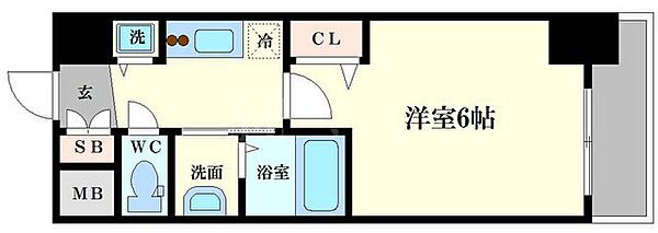 LiveCasa本町 1303｜大阪府大阪市中央区南久宝寺町2丁目(賃貸マンション1K・13階・22.12㎡)の写真 その2