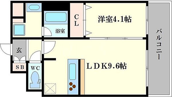 ノーヴルメゾン 402｜大阪府大阪市東成区玉津2丁目(賃貸マンション1LDK・4階・35.09㎡)の写真 その2