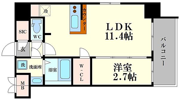 アプリーレ中之島 1001｜大阪府大阪市北区中之島4丁目(賃貸マンション1LDK・10階・34.36㎡)の写真 その2