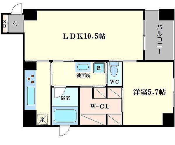 ルクレ堺筋本町レジデンス 1201｜大阪府大阪市中央区久太郎町1丁目(賃貸マンション1LDK・12階・45.16㎡)の写真 その2