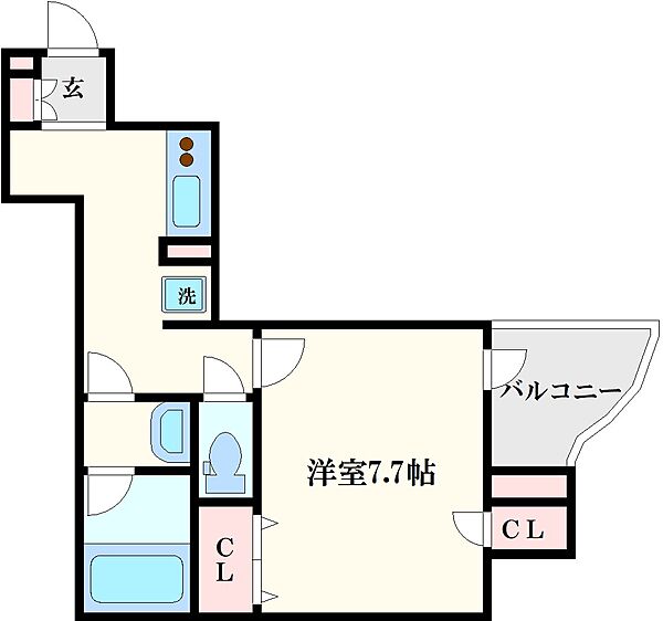 ザ・レジデンス心斎橋 507｜大阪府大阪市中央区西心斎橋2丁目(賃貸マンション1K・2階・27.14㎡)の写真 その2