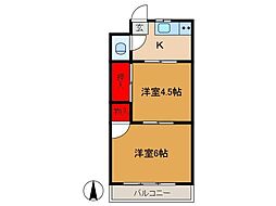 第二松江荘 2階2Kの間取り