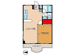 石橋ビル 1LDKの間取図画像
