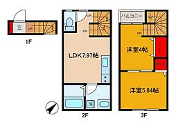 パレス・アルペジオ 2LDKの間取図画像