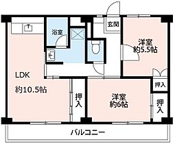 ビレッジハウス幸田　4号棟 203 ｜ 愛知県額田郡幸田町大字六栗字大後1-1（賃貸マンション2LDK・2階・57.96㎡） その2