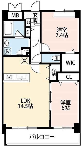 メゾンラディウス 202｜愛知県岡崎市板屋町(賃貸マンション2LDK・2階・65.00㎡)の写真 その2