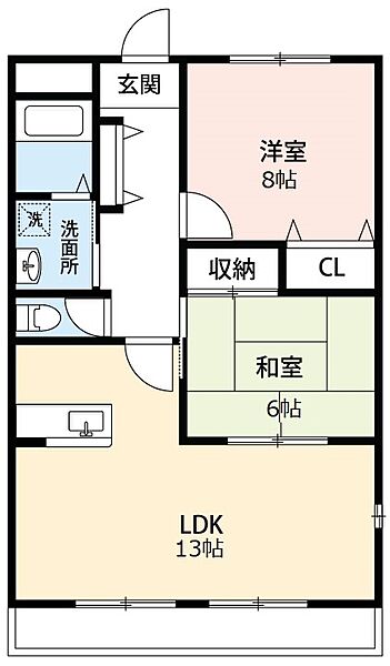 ディアコート西浦 201｜愛知県岡崎市井内町字西浦(賃貸マンション2LDK・2階・63.00㎡)の写真 その2