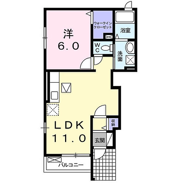 アルモニー奏 101｜愛知県岡崎市坂左右町字堤上(賃貸アパート1LDK・1階・40.49㎡)の写真 その2