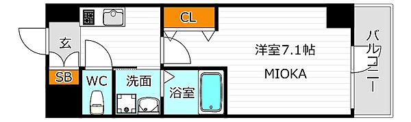 アーバンパーク田辺 ｜大阪府大阪市東住吉区田辺3丁目(賃貸マンション1K・9階・23.08㎡)の写真 その3