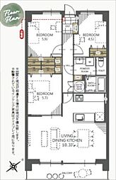 トーカンマンション健軍東壱番館 3LDKの間取図画像