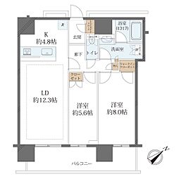 NAGOYAtheTOWER 2LDKの間取図画像