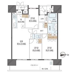 ローレルコート藤が丘ヴィスタ 3LDKの間取図画像