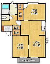 フレグランス常盤II  ｜ 福岡県北九州市小倉南区上曽根3丁目（賃貸アパート2LDK・2階・58.81㎡） その2