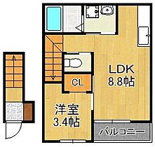 春と川音のフィオーレ～gobridge～  ｜ 福岡県行橋市行事8丁目（賃貸アパート1LDK・2階・35.01㎡） その2