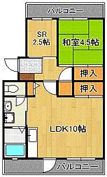オアシス中曽根 1SLDKの間取図画像