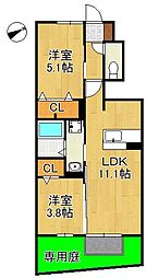 D-ROOM N.T 2LDKの間取図画像