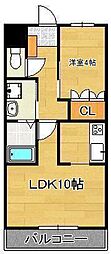 セントラルバレー.F 1LDKの間取図画像
