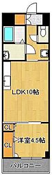 雅ビル 1LDKの間取図画像