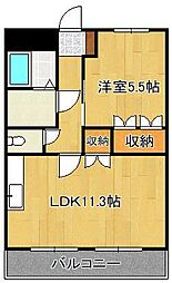 サニーヒルズ 1LDKの間取図画像