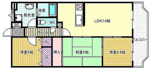 グラデュール ｜大阪府柏原市大県3丁目(賃貸マンション3LDK・3階・65.93㎡)の写真 その2