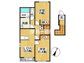 サニーヒルズ 205 ｜ 熊本県荒尾市一部2157-13（賃貸アパート2LDK・2階・56.20㎡） その2