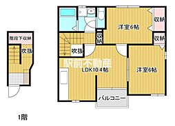 サンシャイン姫島A 2LDKの間取図画像