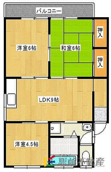 リバーサイドハウス 121｜福岡県大牟田市歴木(賃貸アパート3LDK・2階・56.00㎡)の写真 その2