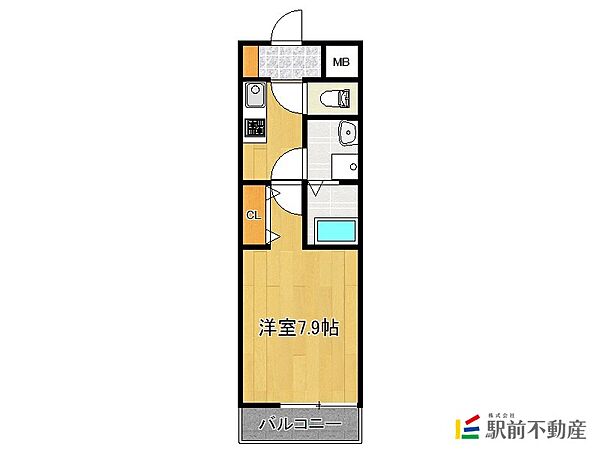 イリオス上町 104｜福岡県大牟田市上町2丁目(賃貸アパート1K・1階・26.15㎡)の写真 その2