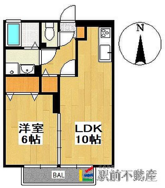 サニーコート草木 203｜福岡県大牟田市大字草木(賃貸アパート1LDK・2階・40.07㎡)の写真 その2