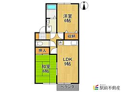 セジュール・プチボォーネ 2LDKの間取図画像