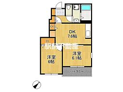 JR鹿児島本線 大牟田駅 徒歩25分の賃貸アパート 1階2DKの間取り