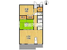 グレイスコート一番館 1階2LDKの間取り