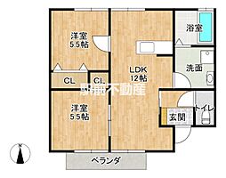 エスポワール岬 2LDKの間取図画像
