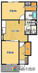 エレガンツァ・ピアッツァ3 2DKの間取図画像