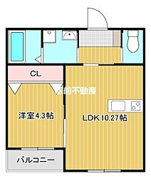 BraveBase大牟田 1LDKの間取図画像