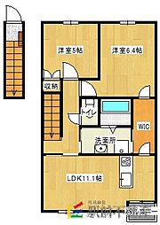 グレースヴィラ天領1 2LDKの間取図画像