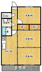 シーザーズ・パレス不知火 3DKの間取図画像
