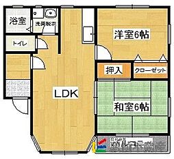 アップル2000 2LDKの間取図画像