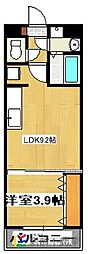 クレア大牟田駅前 1LDKの間取図画像