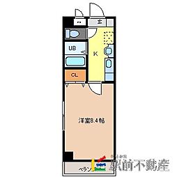 ポートメントウエスト 1Kの間取図画像
