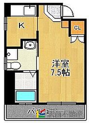 シベール手鎌 1Kの間取図画像
