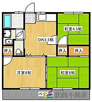 松風コーポ 301 ｜ 福岡県大牟田市白銀654-1（賃貸アパート3DK・3階・51.03㎡） その2