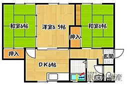 黒田戸建 1階3DKの間取り