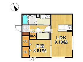 ブランシエラ 105 ｜ 福岡県大牟田市不知火町2丁目9-35（賃貸アパート1LDK・1階・35.30㎡） その2