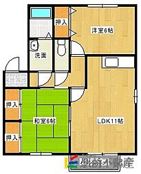 セジュールソシア2 2LDKの間取図画像