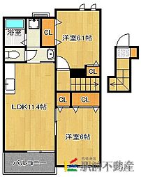 グリーン・ガーデン2 2LDKの間取図画像