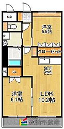 ジュピター 2LDKの間取図画像
