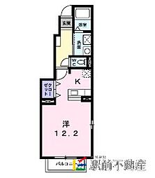 メゾンドアンジュB ワンルームの間取図画像